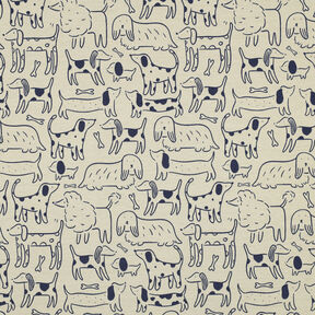 Bomullsjersey Hundar | by Poppy – anemon/marinblå, 