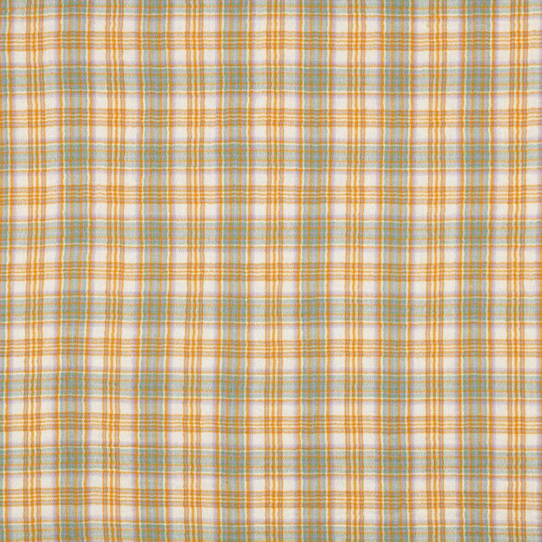 Muslin/Dubbel-krinkelväv Check | Poppy Fabrics – currygul/salvia,  image number 1