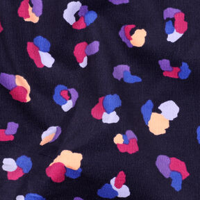 Babymanchester färgglada leopardfläckar | Poppy Fabrics – marinblå, 