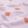 Muslin/Dubbel-krinkelväv Broderade stora blommor | Poppy Fabrics – pastellviolett/persikofärgad,  thumbnail number 2