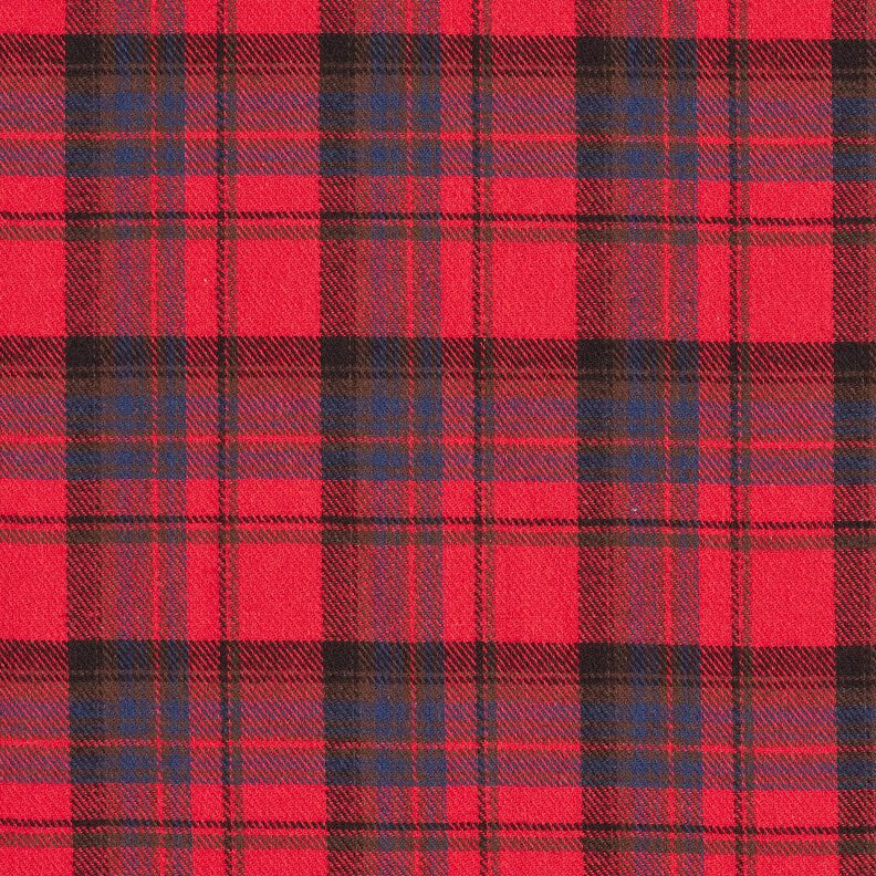 Bomullsflanell rutigt – chiliröd/indigo, image number 1