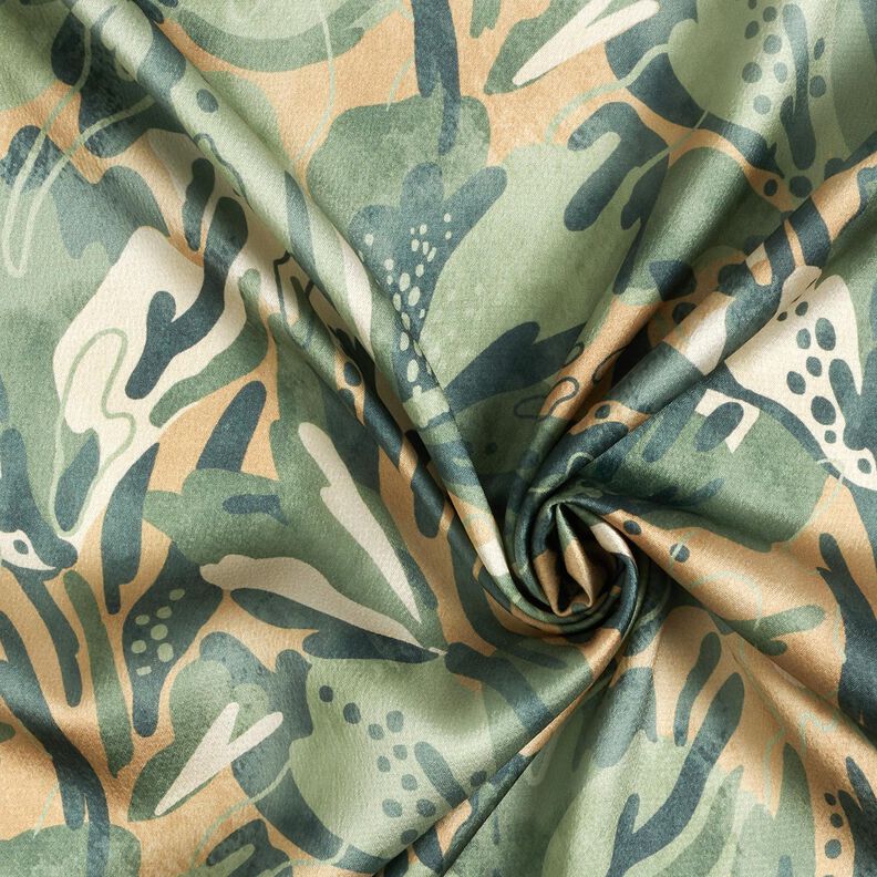Crepesatin havsblommor – vass/beige,  image number 3