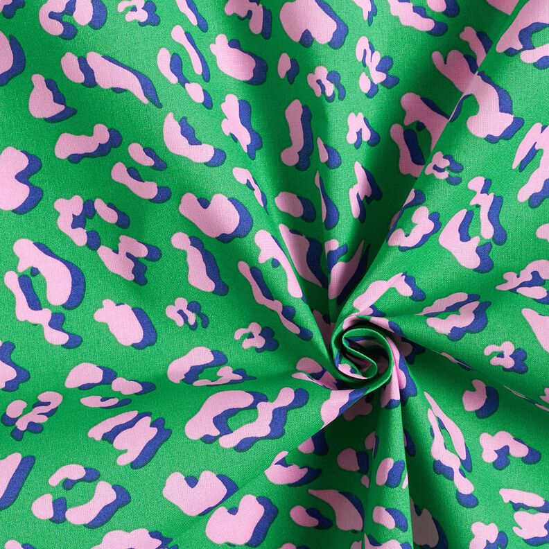 Behandlad bomull Abstrakt Lejon | Poppy Fabrics – grön/rosa,  image number 3