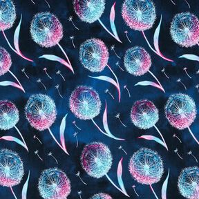 Bomullsjersey Maskrosor | Glitzerpüppi – nattblå/purpur, 