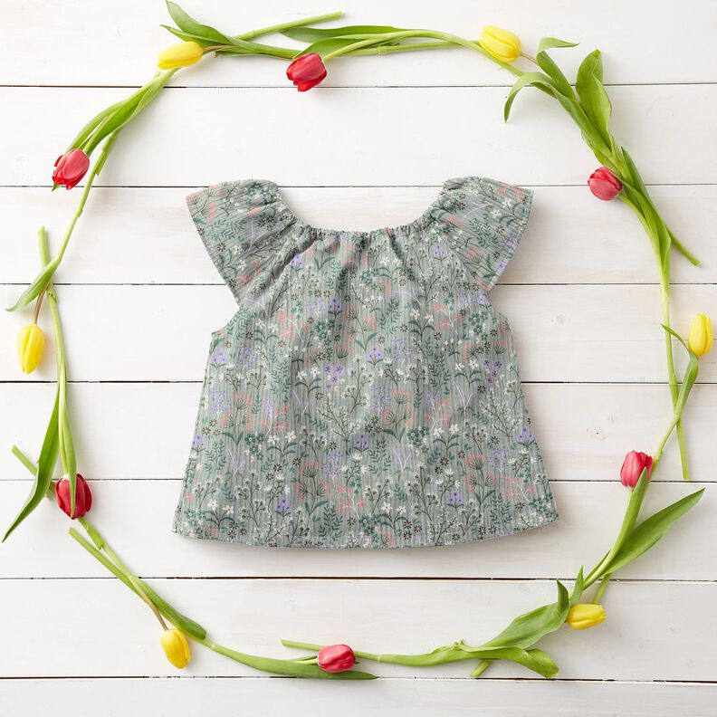 GOTS Muslin/Dubbel-krinkelväv Vårblomsteräng | Poppy Fabrics – vass,  image number 6