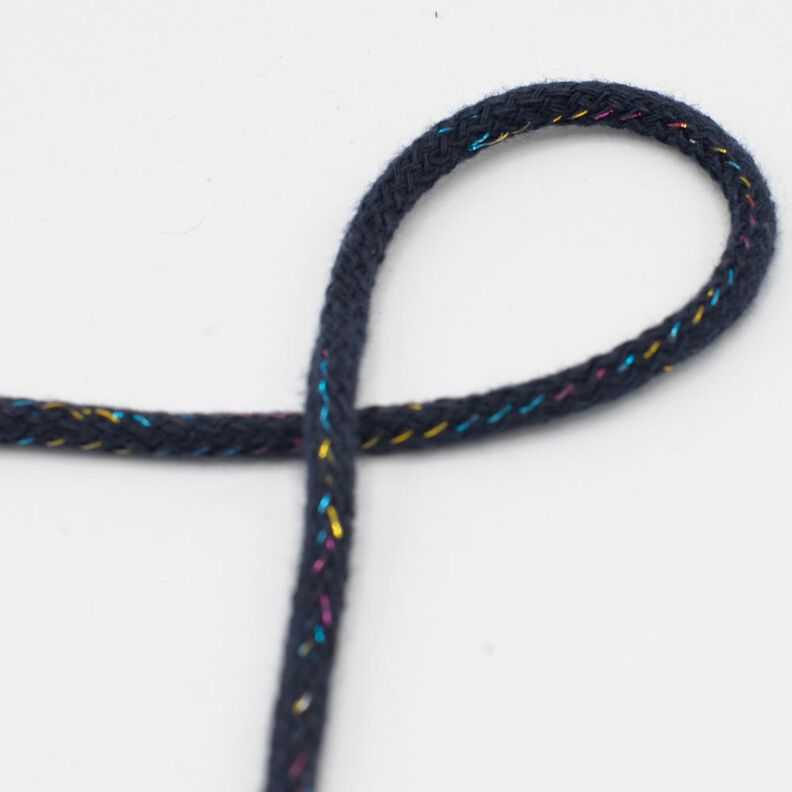 bomullssnodd Lurex [Ø 5 mm] – nattblå,  image number 1