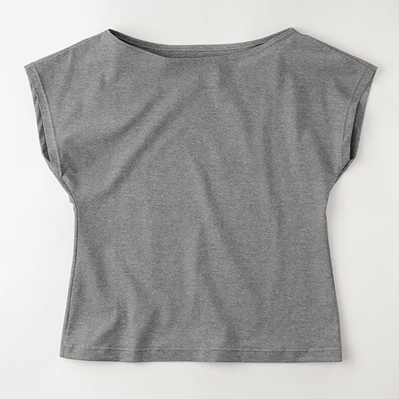 Bomullsjersey medium melange – mörkgrå,  image number 8