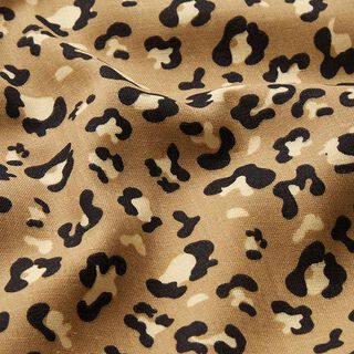 Muslin/Dubbel-krinkelväv leopardmönster – ljusbrun, 