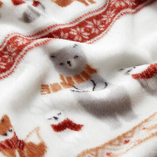 Mysfleece vinterdjur – vit/kaminrött, 