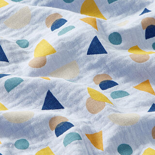 GOTS Muslin Geometriska former – babyblått, 