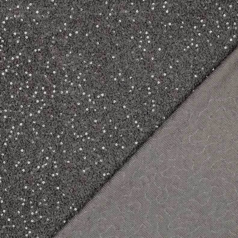 Stickad Bouclé Paljetter Enfärgat | Poppy Fabrics – grått, image number 5