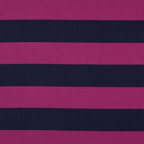 Dekorationstyg Canvas glada ränder – purpur/nattblå, 