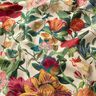 Dekorationstyg Halvpanama Magnifika blommor – natur/purpur,  thumbnail number 2