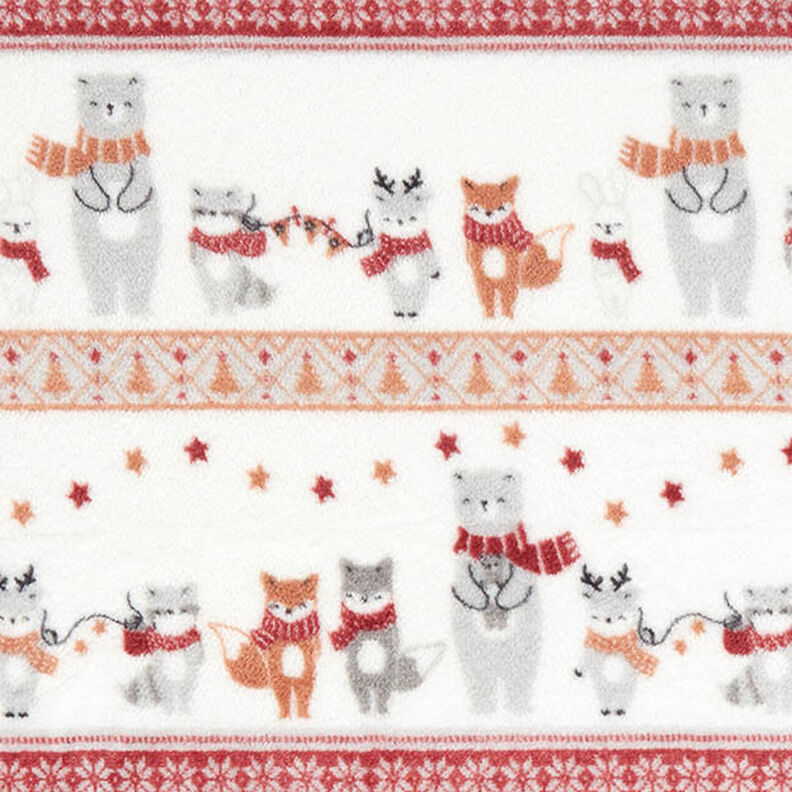 Mysfleece vinterdjur – vit/kaminrött, image number 1