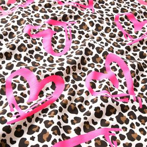 French Terry Sommarsweat lejon och neonhjärtan – cashew/neonpink, 