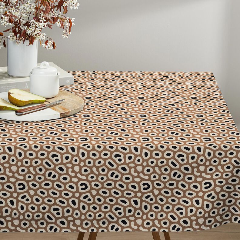 Dekorationstyg Halvpanama abstrakt leopardmönster – ljusbrun/cashew, image number 7