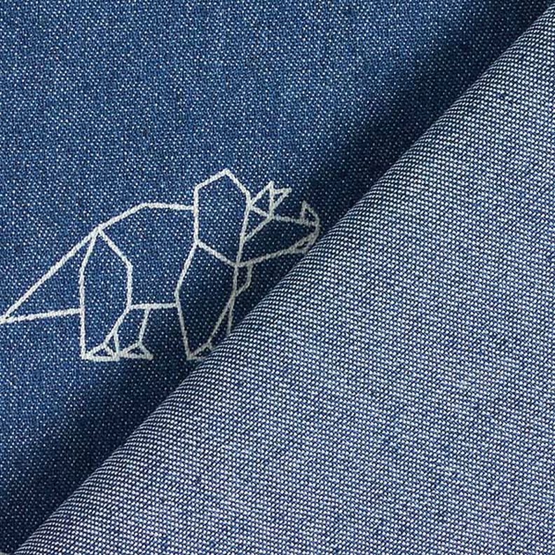Jeanstyg Stretch origamidinosaurier – jeansblå,  image number 4