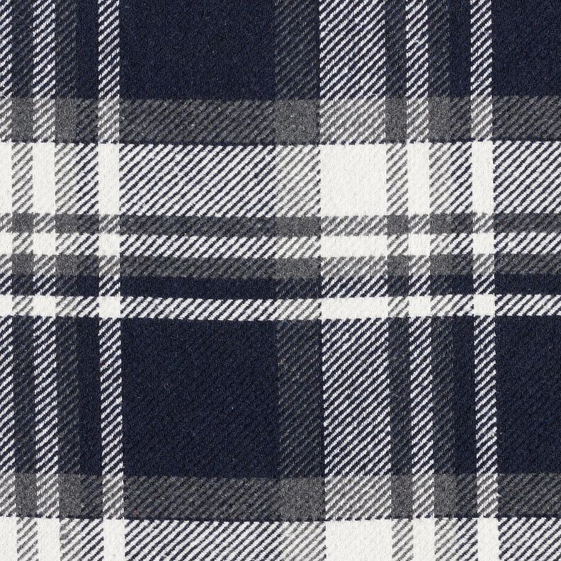 Yttertyg med pälssida i rutmönster – nattblå/skiffergrå, image number 1