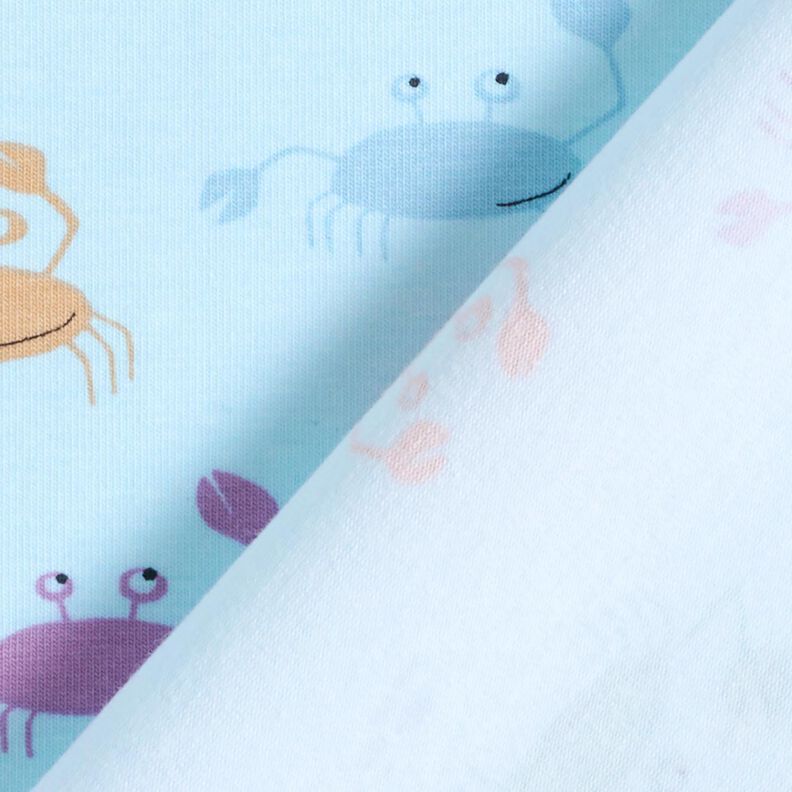 Bomullsjersey söta krabbor – babyblått, image number 4
