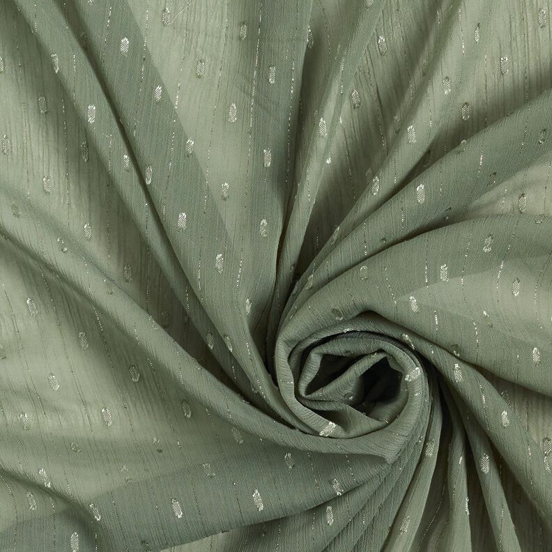 chiffong dobby metallic kritstrecksränder – vass/silvermetallic,  image number 3