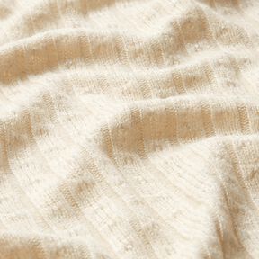 Stickat tyg Ajour eleganta glitterremsor – kräm, 