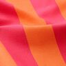Dekorationstyg Halvpanama Blockränder – intensiv rosa/brandgul,  thumbnail number 2
