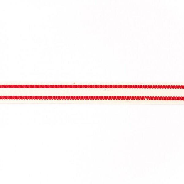 Vävt band Bomull ränder – rött,  image number 1