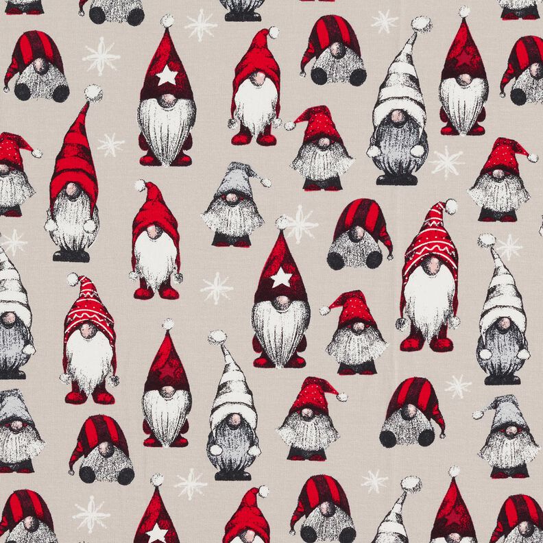 French Terry Sommarsweat Julnissar – ljus gråbrun,  image number 1