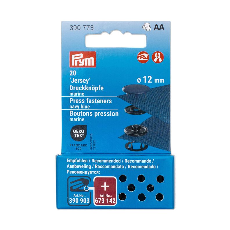 Tryckknappar jersey [12 mm] | Prym – marinblå,  image number 3