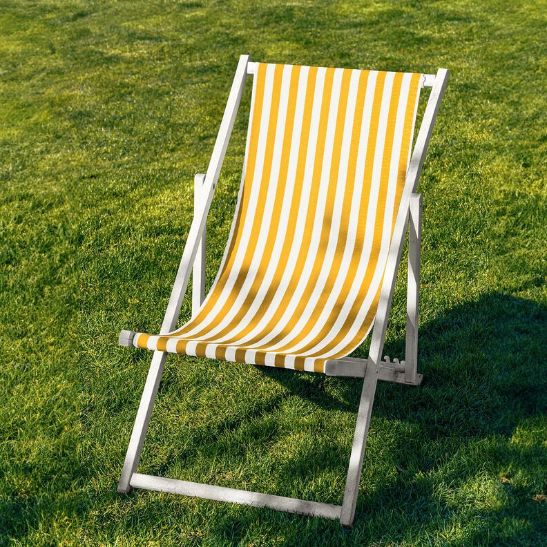 Outdoor Solstolstyg Vertikala ränder 44 cm – solgult/vit,  image number 4