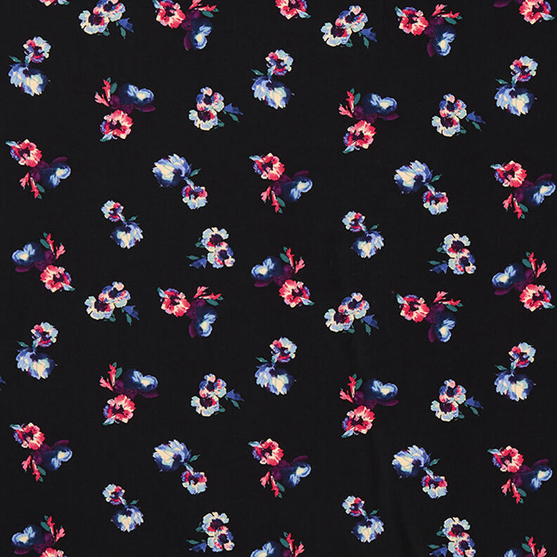 Viskostyg blommåleri – svart,  image number 1