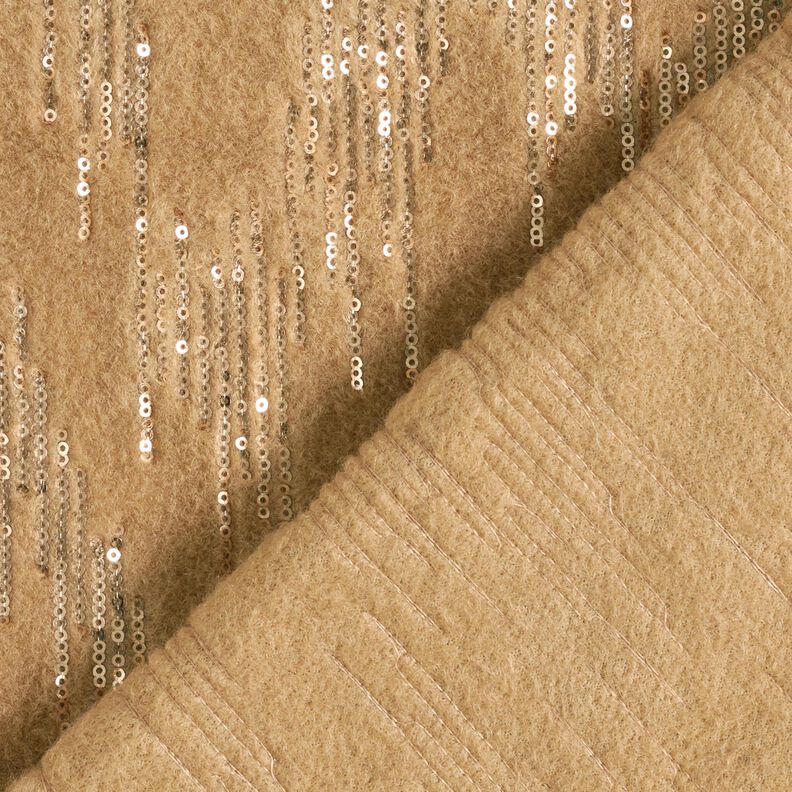Kapptyg stickat paljettränder – beige, image number 5