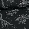 Bomullsjersey Dinosaurie konturer | Glitzerpüppi – svart/vit,  thumbnail number 2