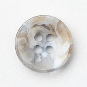 4-hålsknapp marmorerad [Ø 15 mm] – babyblå/beige, 