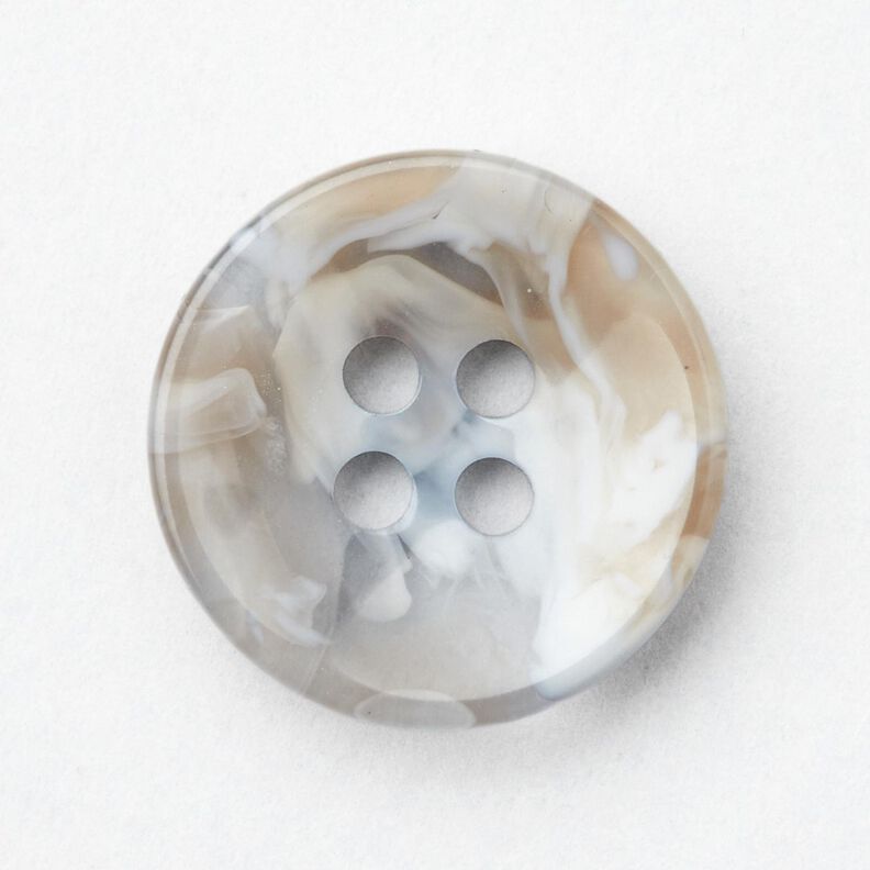 4-hålsknapp marmorerad [Ø 15 mm] – babyblå/beige,  image number 1