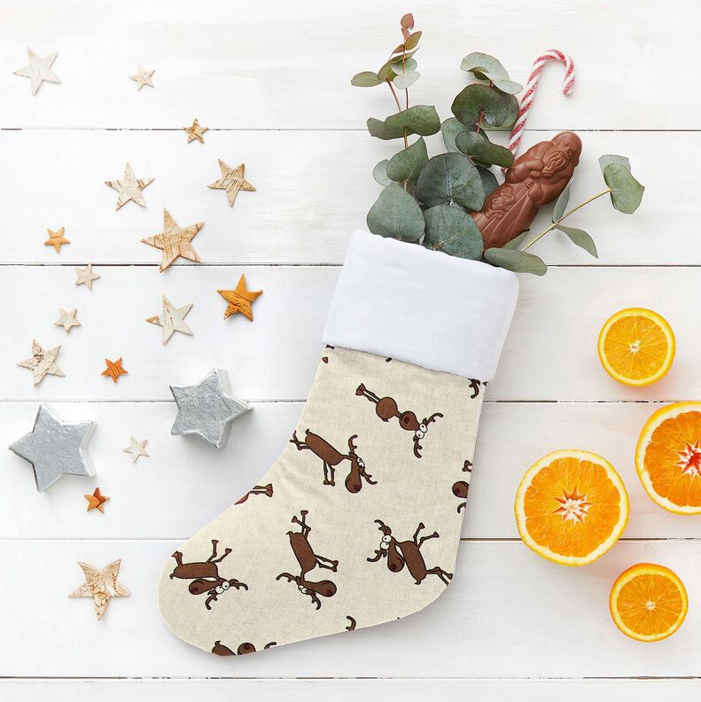 Dekorationstyg Halvpanama rolig ren – natur/brun,  image number 5