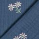 Muslin/Dubbel-krinkelväv broderade småblommor – jeansblå,  thumbnail number 4