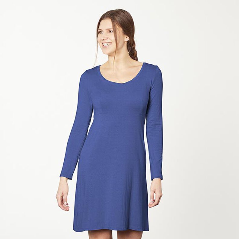 Bomullsjersey medium enfärgad – indigo, image number 6