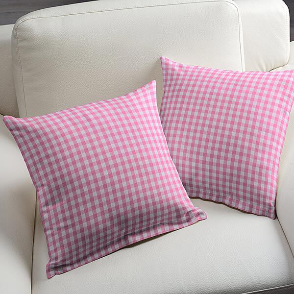 Bomullstyg Vichy - 1 cm – rosa, image number 4