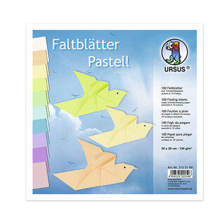 Färgat papper för vikning Pastell 20cm x20cm [130g/m²], 100 Ark, 