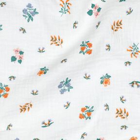 Muslin/Dubbel-krinkelväv småblommor | Poppy Fabrics – elfenbensvit/persikofärgad, 