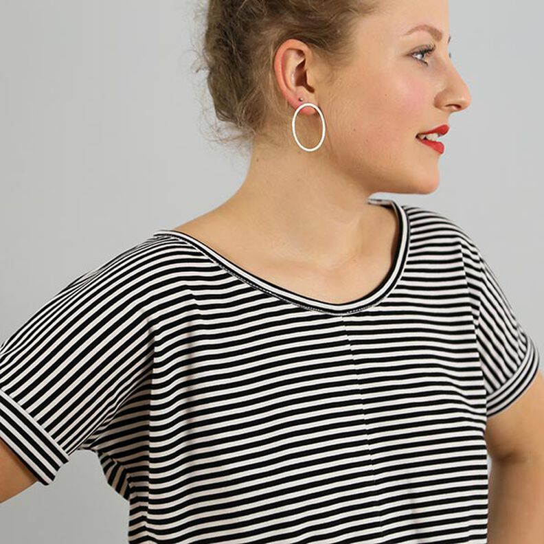 FRAU BILLE - ledig knyttröja med uppvikta ärmar, Studio Schnittreif | XS - L,  image number 4