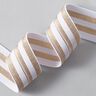 Randigt gummiband [40 mm] – vit/guld,  thumbnail number 2