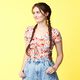 GOTS bomullsjersey Fåglar & blommor | Tula – rosa,  thumbnail number 3