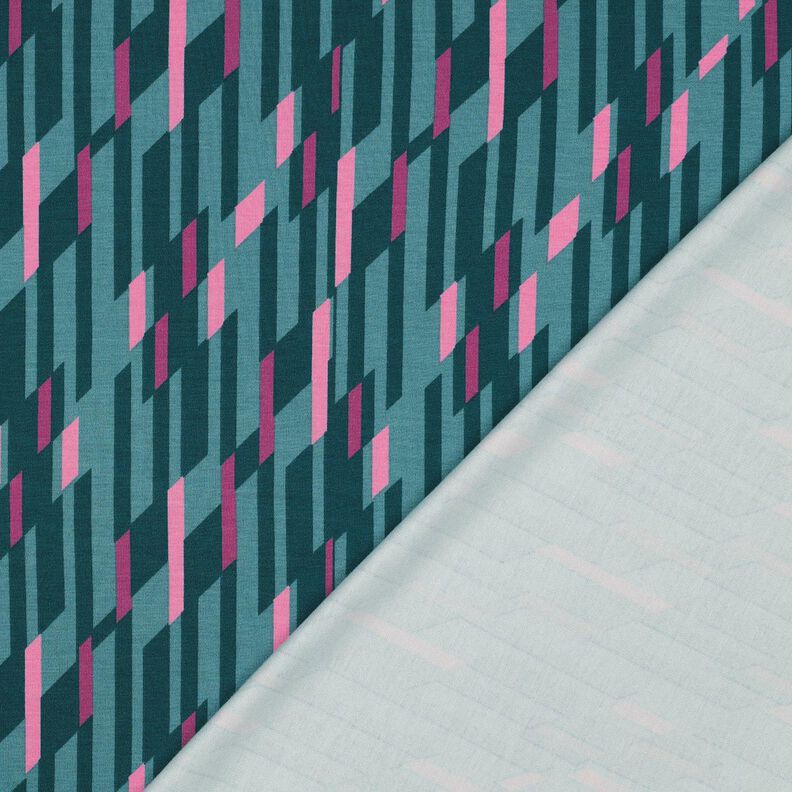 Romanitjersey Abstrakta romber – petrol/rosa,  image number 4