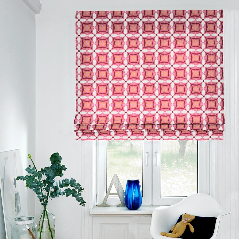 Dekorationstyg Canvas Broderi-look stor – pink/elfenbensvit, image number 5
