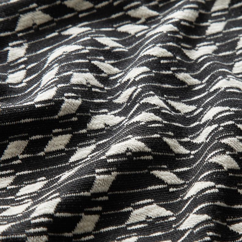 Stickad jacquard geometriskt mönster – svart/vit,  image number 2