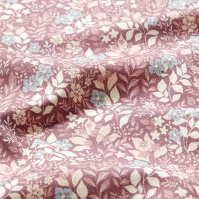 Bomullsflanell höstblomsteräng – plommon, 