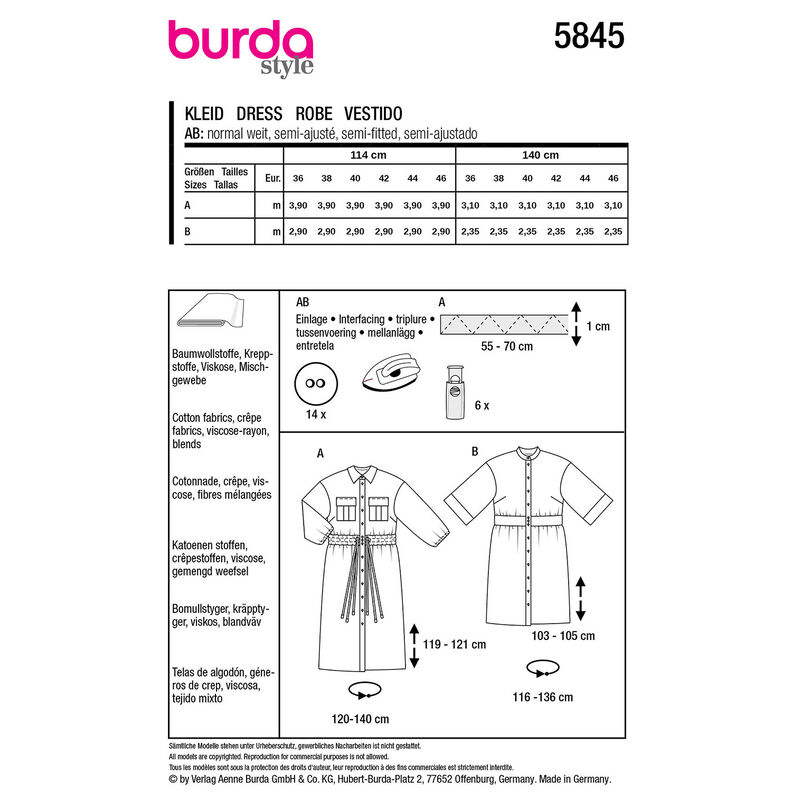 Klänning | Burda 5845 | 36-46, image number 9