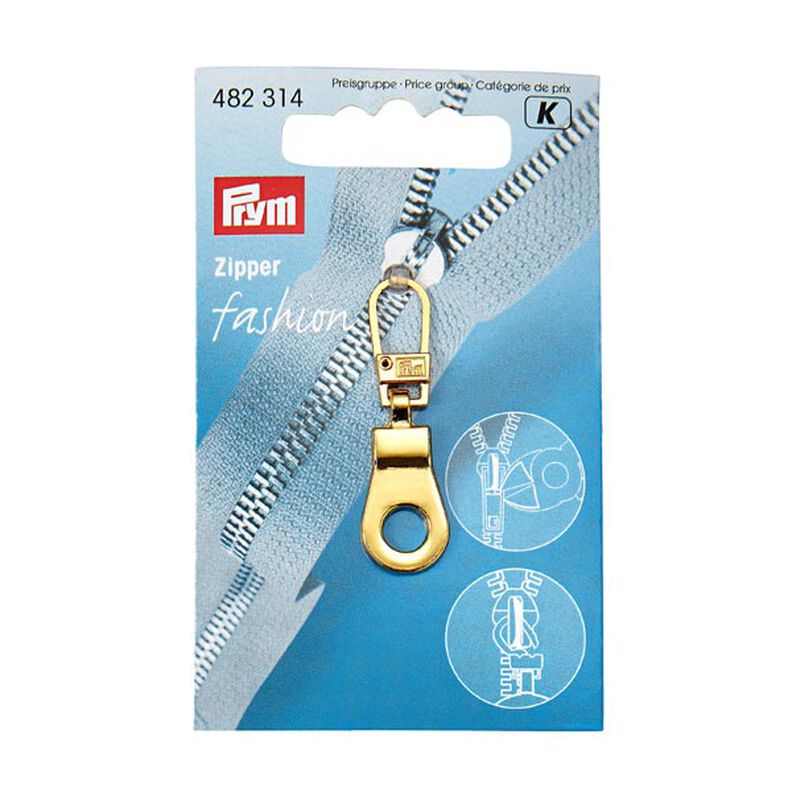 Fashion-dragkedja ögla [ 41 x 12 mm ] | Prym – guld metallisk,  image number 2